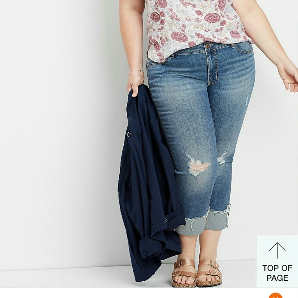⚘Host Pick Destructed Boyfriend Crop Jean